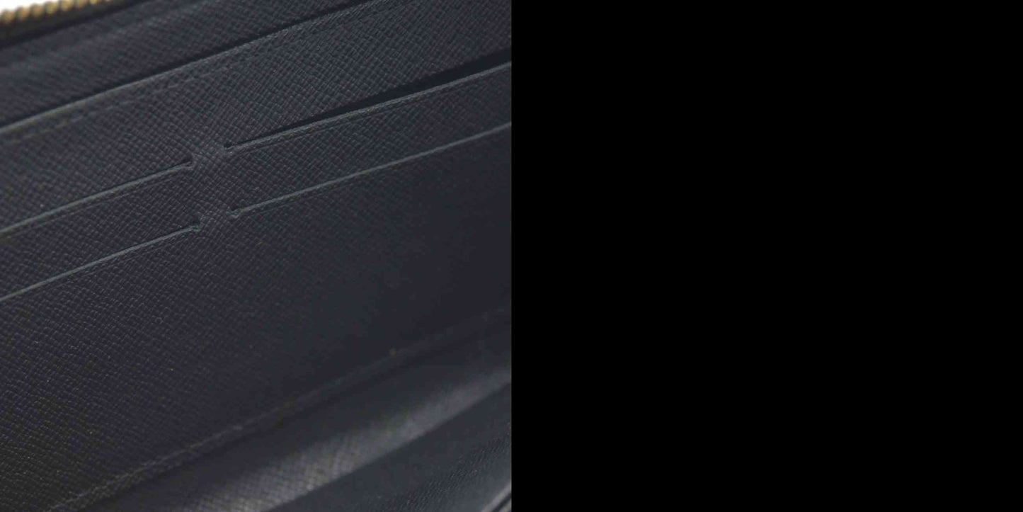 $1050 2013 LOUIS VUITTON Damier Payette Zippy Wallet Long Wallet Black CA1183