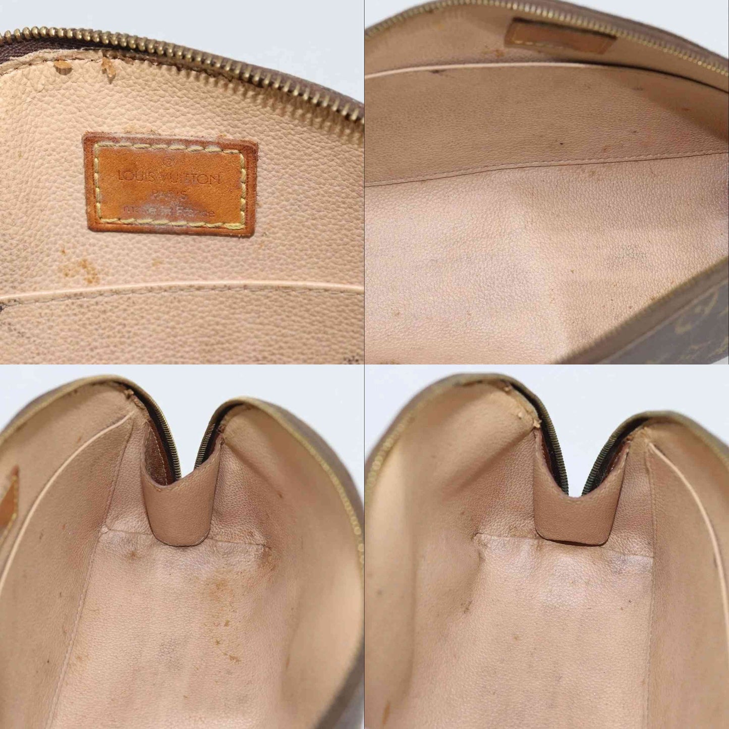 $735 2003 LOUIS VUITTON Monogram Trousse Demi Ronde TH0053