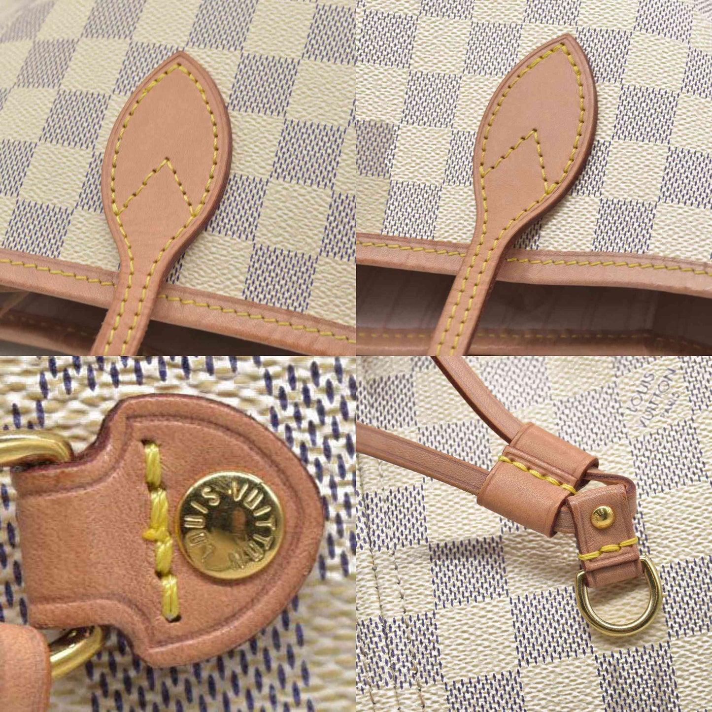 $2170 Louis Vuitton Damier Azur Neverfull SD2199 Rose Ballerine 2019