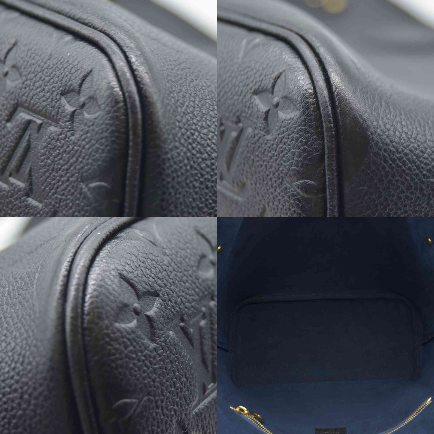 AUCTION $2940 Louis Vuitton LV Monogram Neverfull  MM Empreinte Black