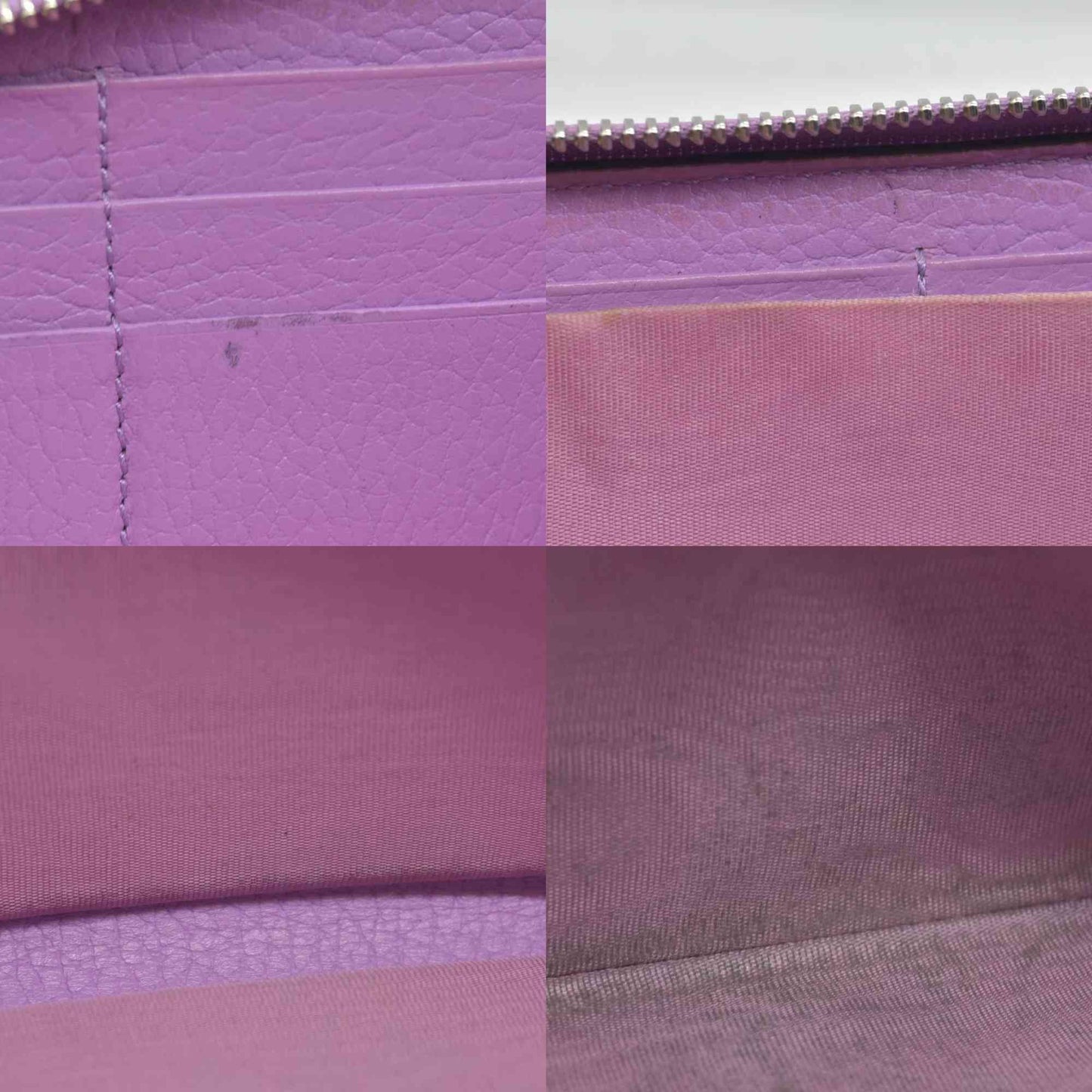 $660 Gucci Marmont Double G Marmont Zip Around Wallet Purple CONSIGNMENT