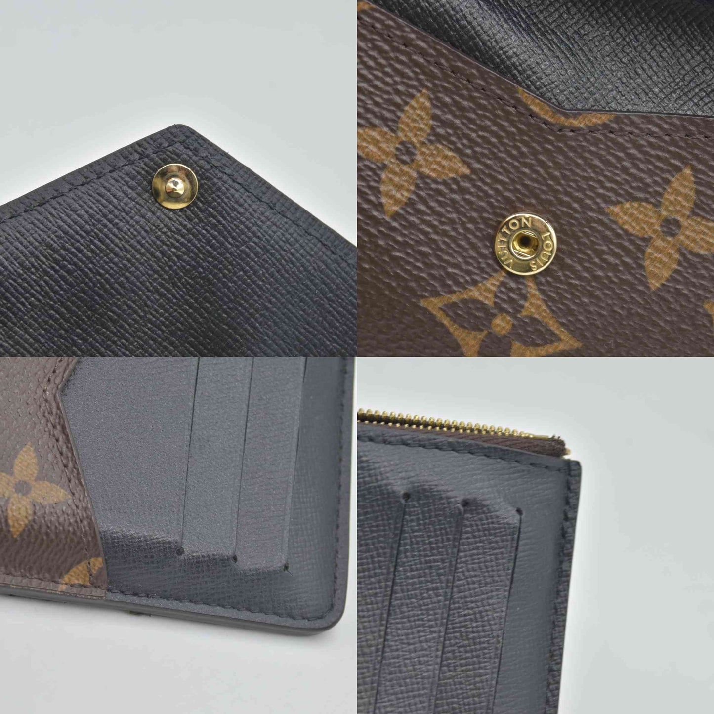 $675 Louis Vuitton Monogram Recto Verso Card Holder Black