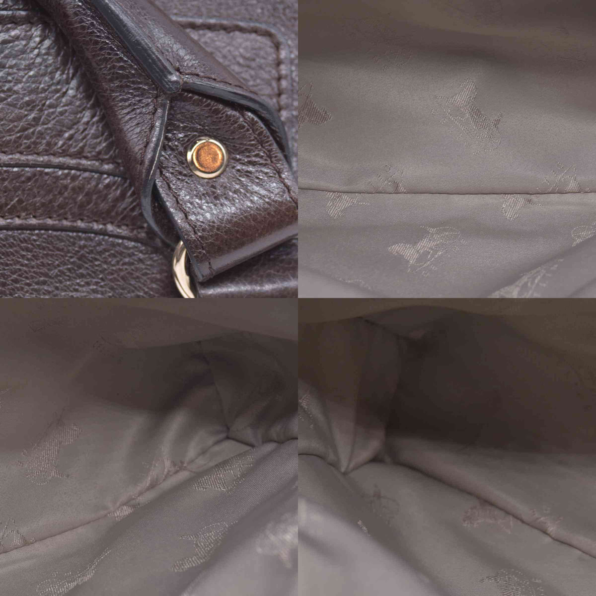 $1250 CELINE Metallic Leather Boogie Tote Bag Silver CONSIGNMENT 10021355