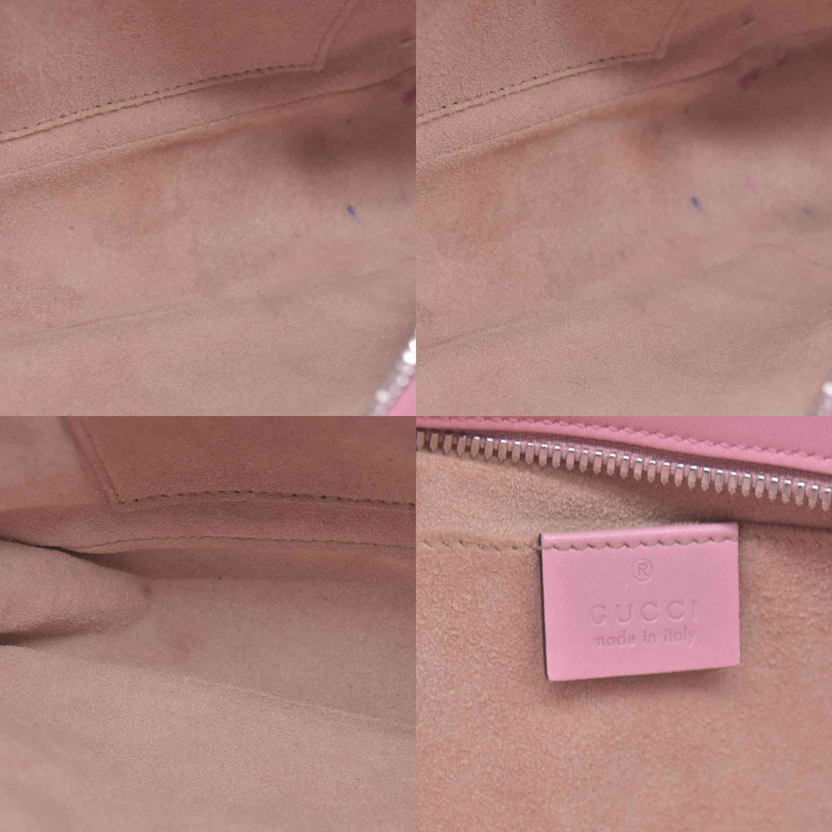 $1950 Gucci Calfskin Matelasse Small GG Marmont Chain Shoulder Bag Wild Rose CONSIGNMENT 10020900