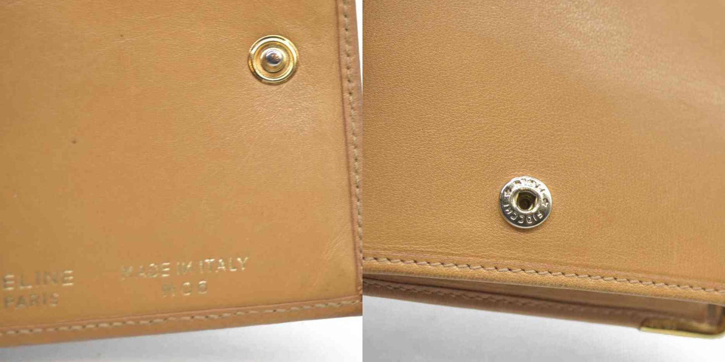 AUCTION $520 CELINE Macadam PVC Bifold Wallet Brown