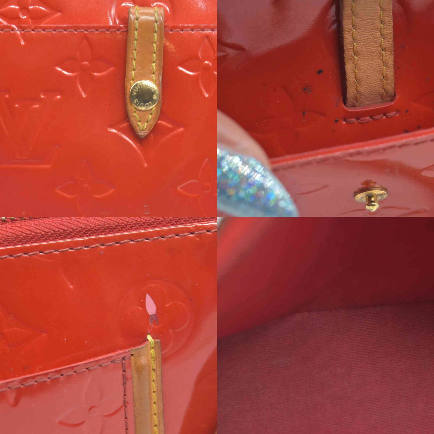 $810 2004 Louis Vuitton Vernis Mallory Square Pink CA1014