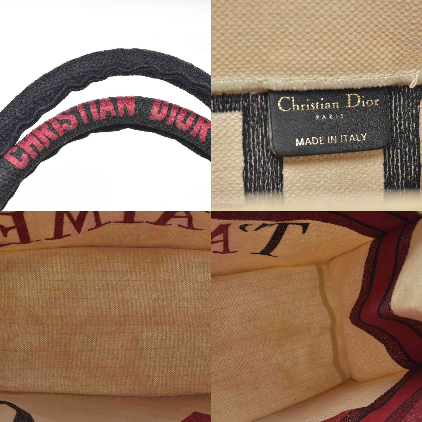 $3650 2021 Christian Dior Canvas DiorAmour Chinese Valentines Je T’aime Large Book Tote White Red