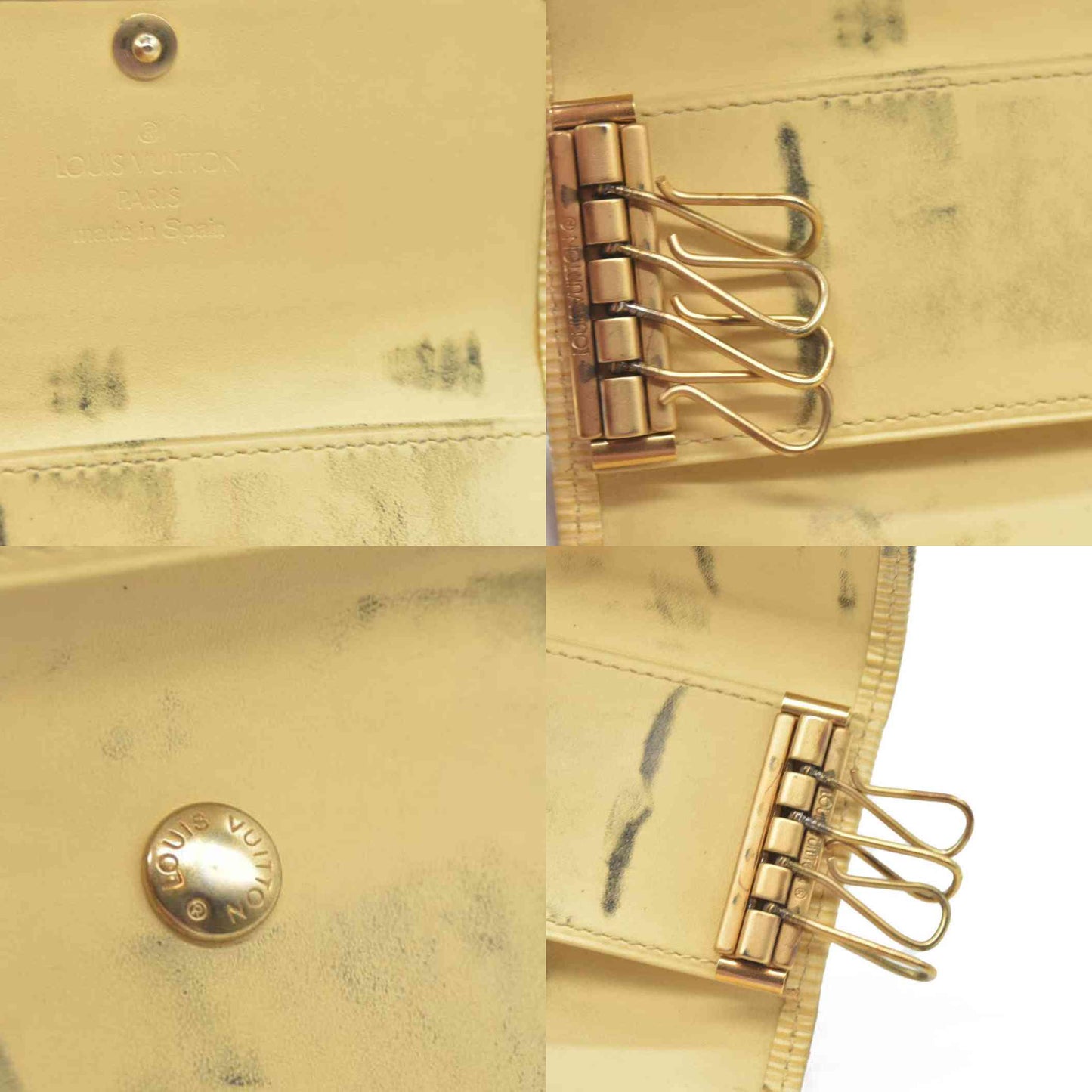 $445 Louis Vuitton Epi Multicles Leather 4 Ring Key Case Cream CA0071 CONSIGNMENT