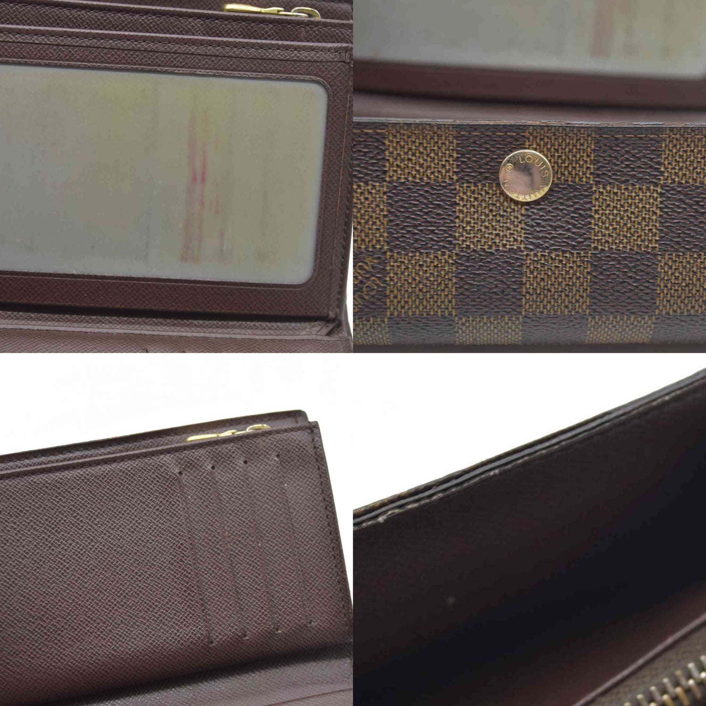 $610 LOUIS VUITTON Damier Ebene Alexandra Trifold Wallet SP3007