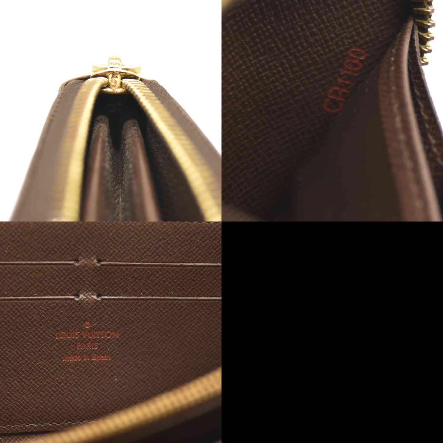 Louis Vuitton  Damier Ebene Zippy Wallet  CA1100