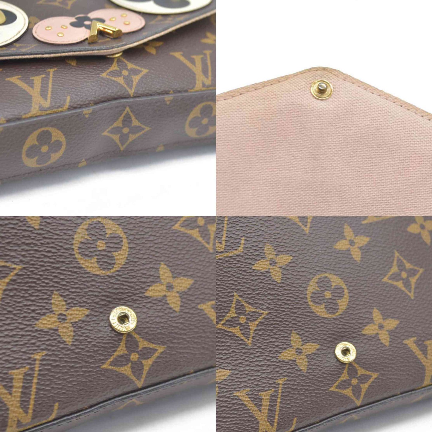$2350 Louis Vuitton  Monogram Valentine Dog Pochette Felicie Chain Wallet