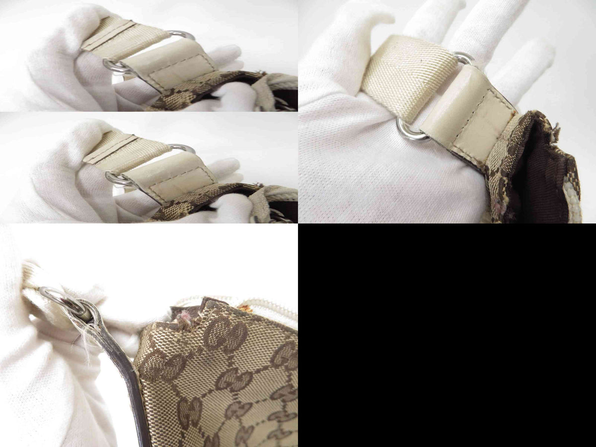 $980 2011 Gucci GG Canvas Leather Shoulder Messenger Bag 145857-200047