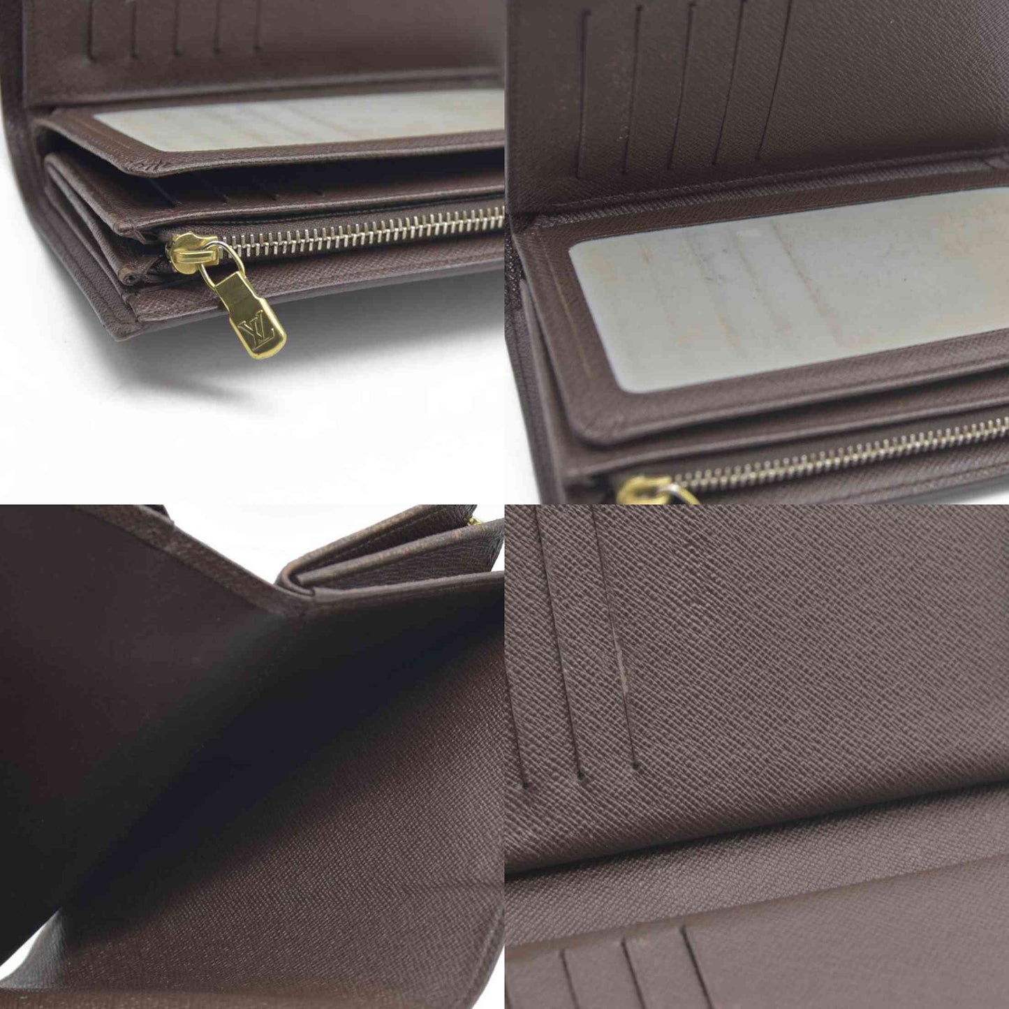 AUCTION $610 Louis Vuitton  Damier Ebene Porte Tresor Etui Papiers Wallet CA0112