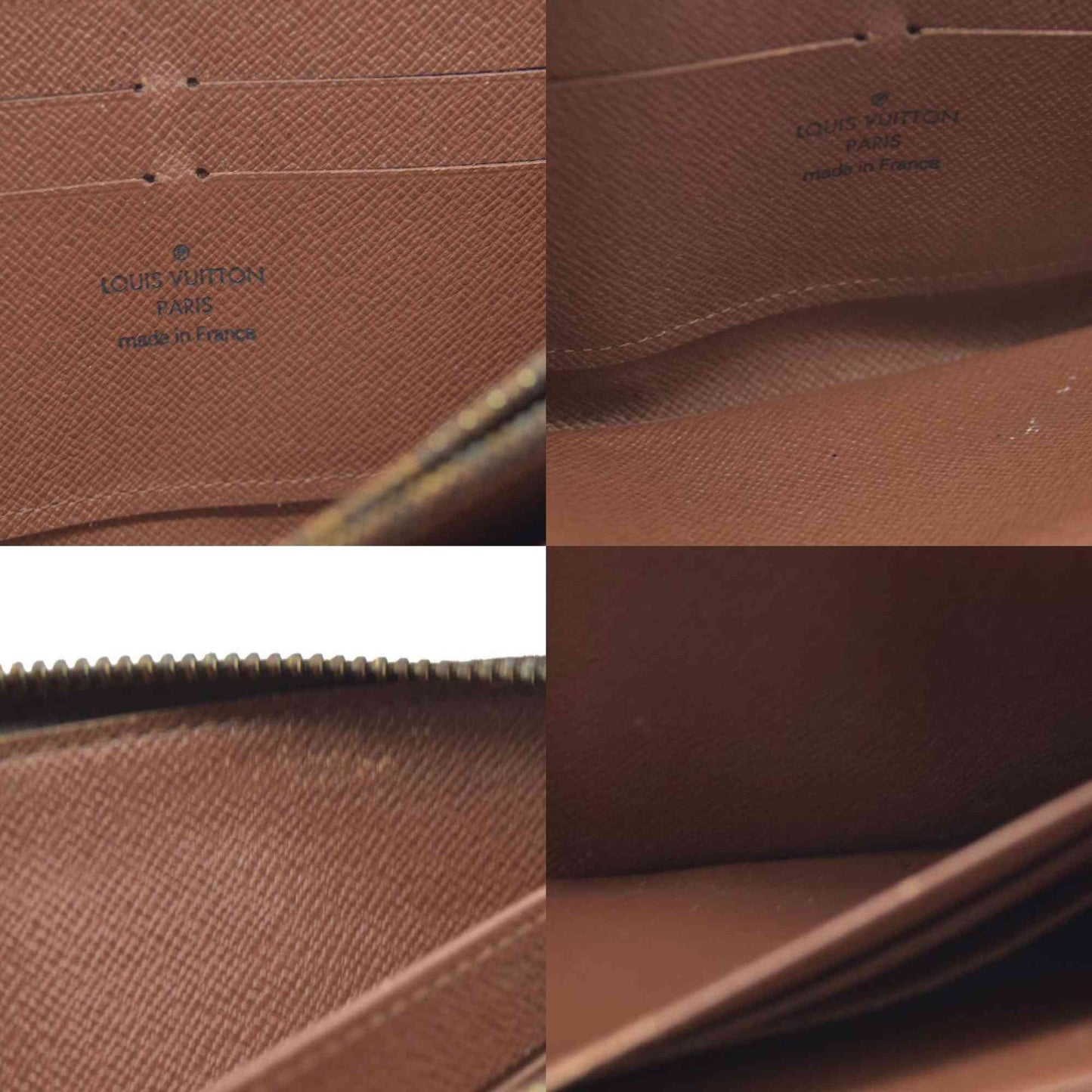 $915 Louis Vuitton Monogram Zippy Zip Around Long Wallet Purse Brown SP0028