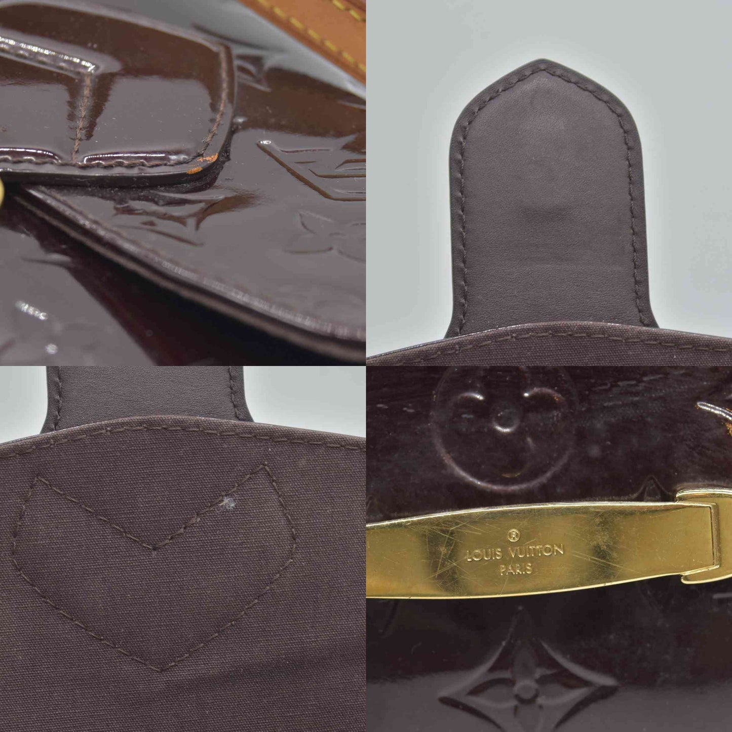 $1640 2011 LOUIS VUITTON Monogram Vernis Bellflower GM Amarante FL4111