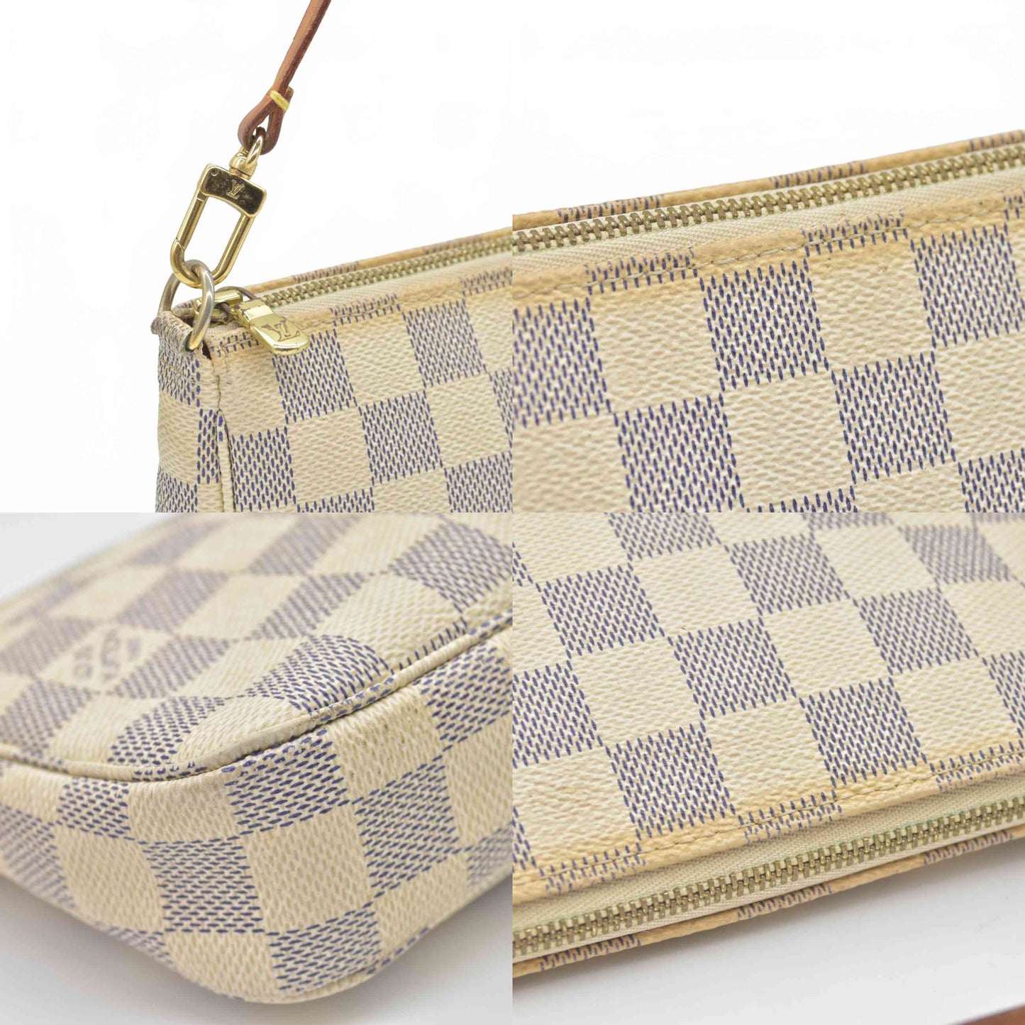 $1290 2009 Louis Vuitton Damier Azur Pochette Accessories CA0059
