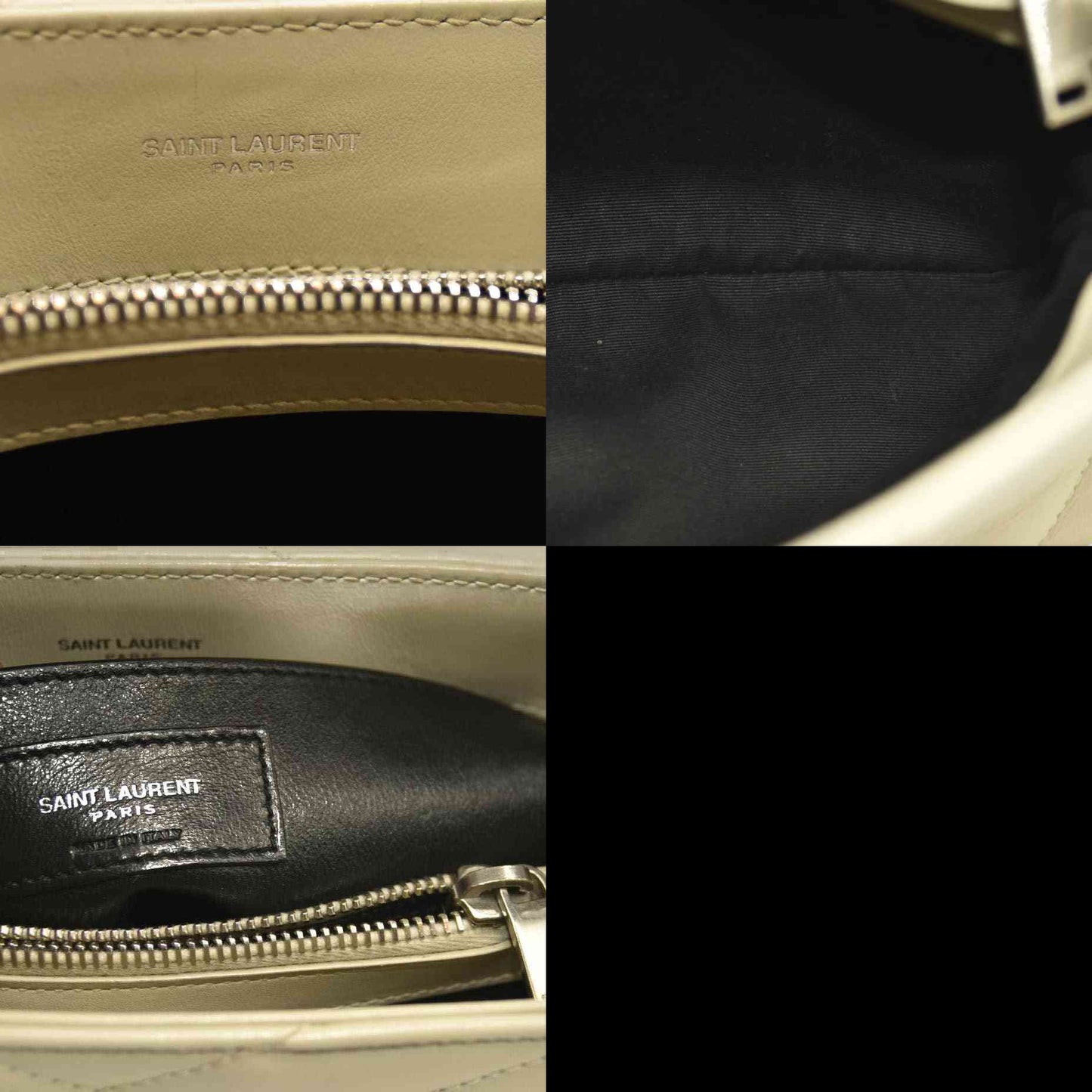 Saint Laurent  Calfskin Y Quilted Monogram Small Loulou Chain Satchel Blanc Vintage