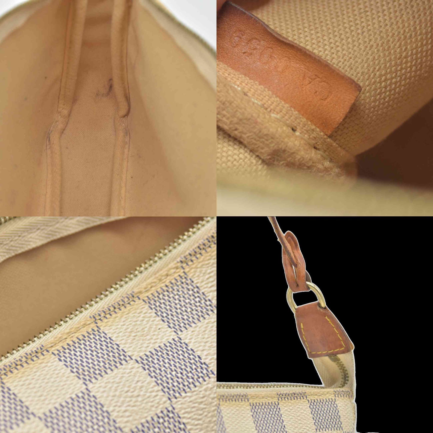 $1290 2009 Louis Vuitton Damier Azur Pochette Accessories CA0059