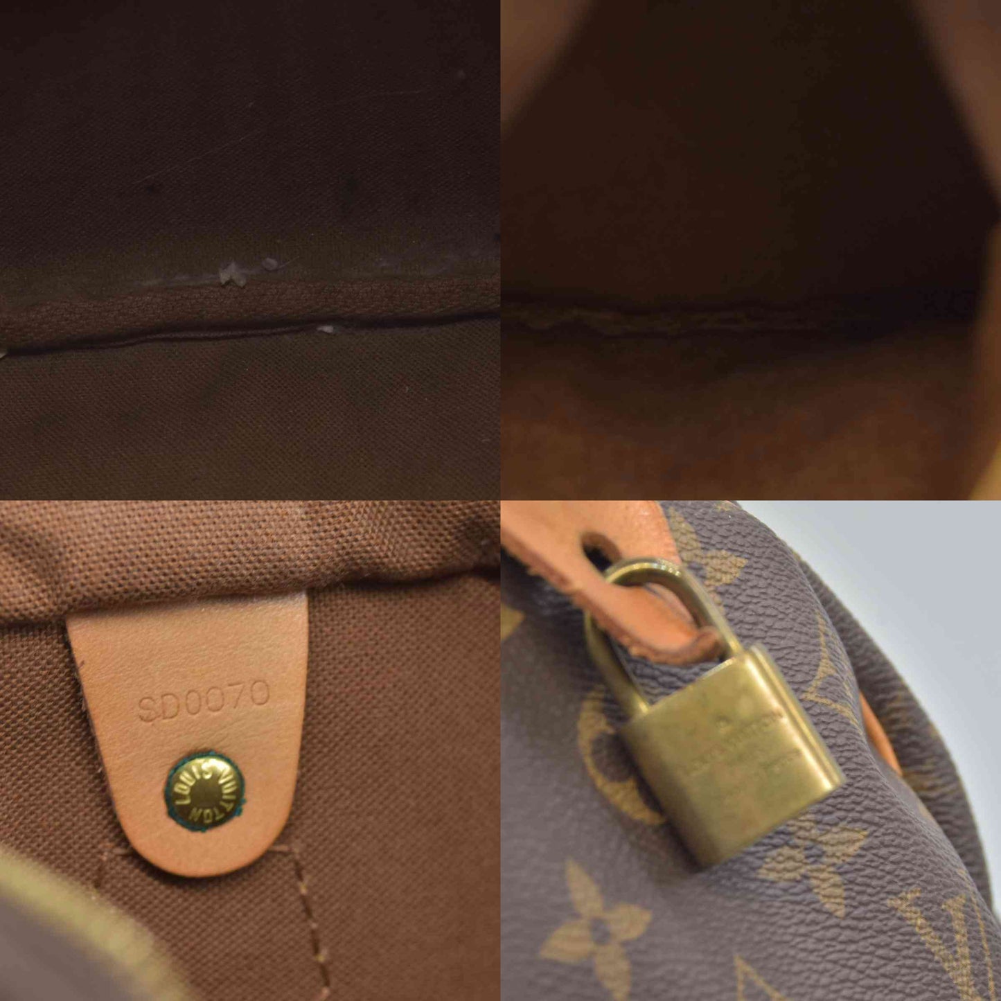 $1490 Louis Vuitton LV Monogram Speedy 25 SD0070