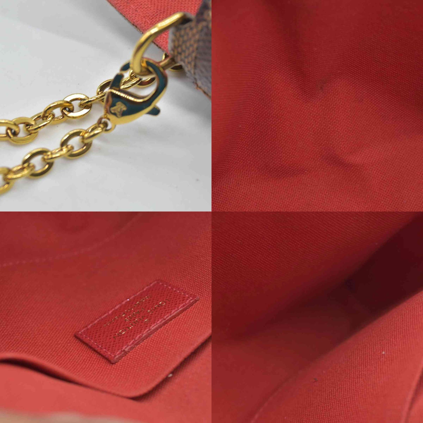 $1580 2018 Louis Vuitton Damier Ebene Pochette Felicie Chain Wallet MI1128