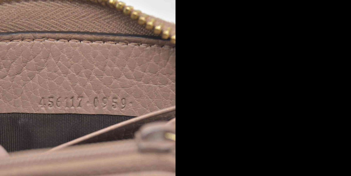 $660 Gucci GG Marmont Zip Around Wallet Beige Leather - CONSIGNMENT