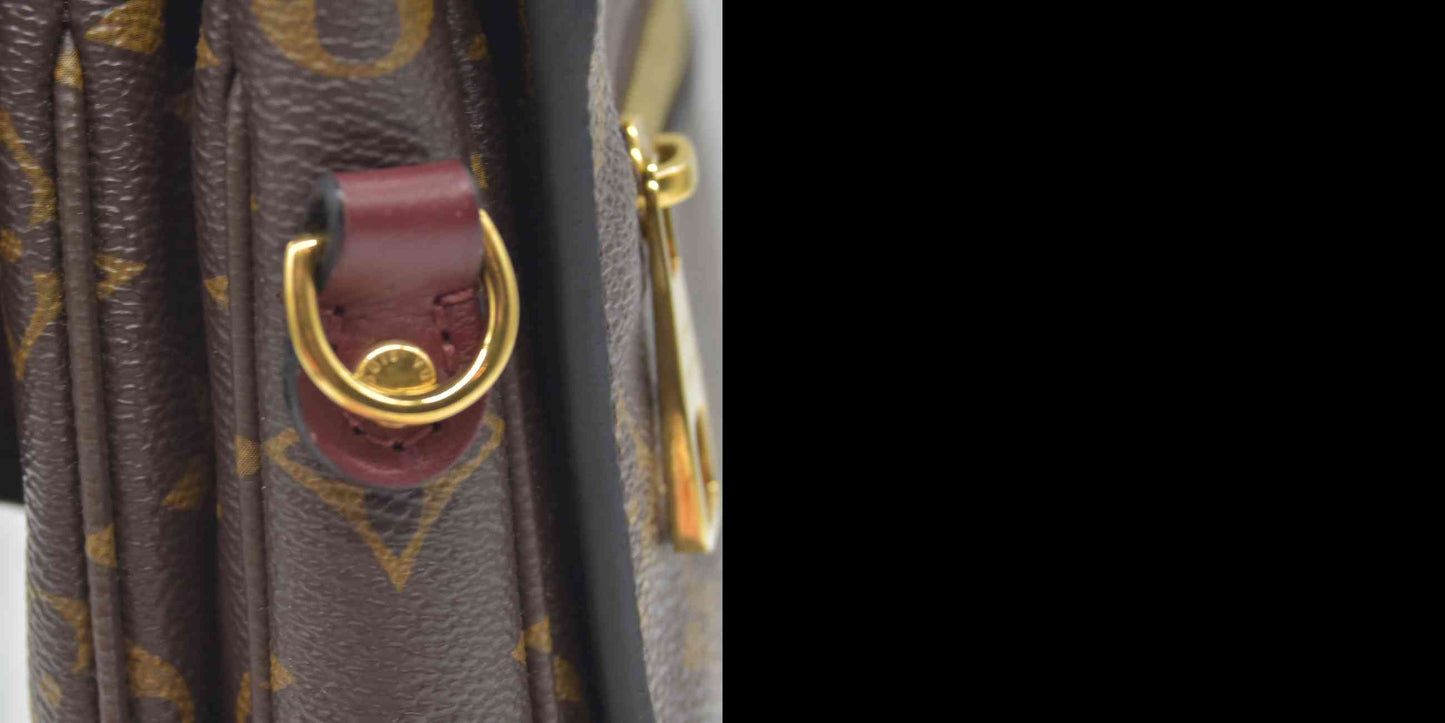 $2760 2019 Louis Vuitton Monogram Braided Pochette Metis Safran DU2109