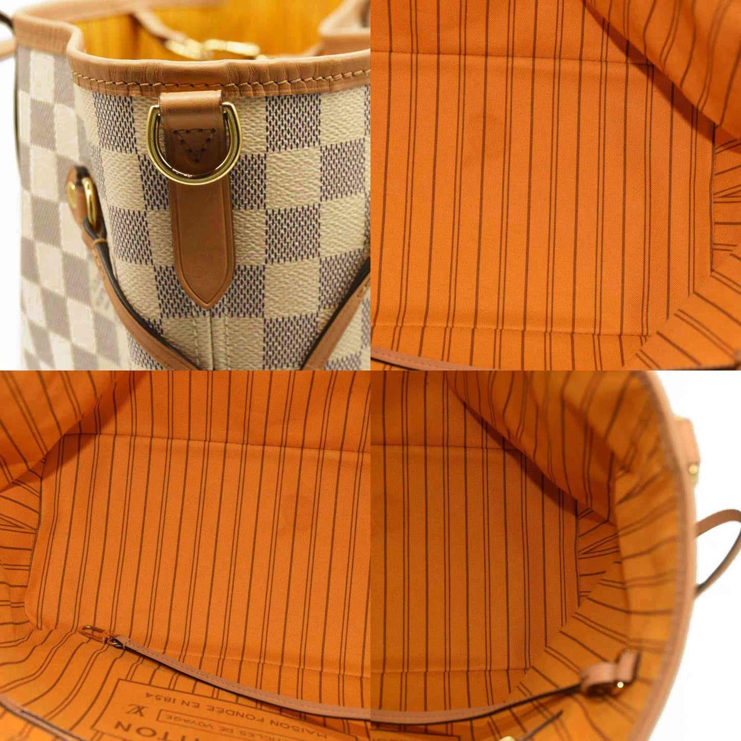 Louis Vuitton  Damier Azur Braided Neverfull MM Orange