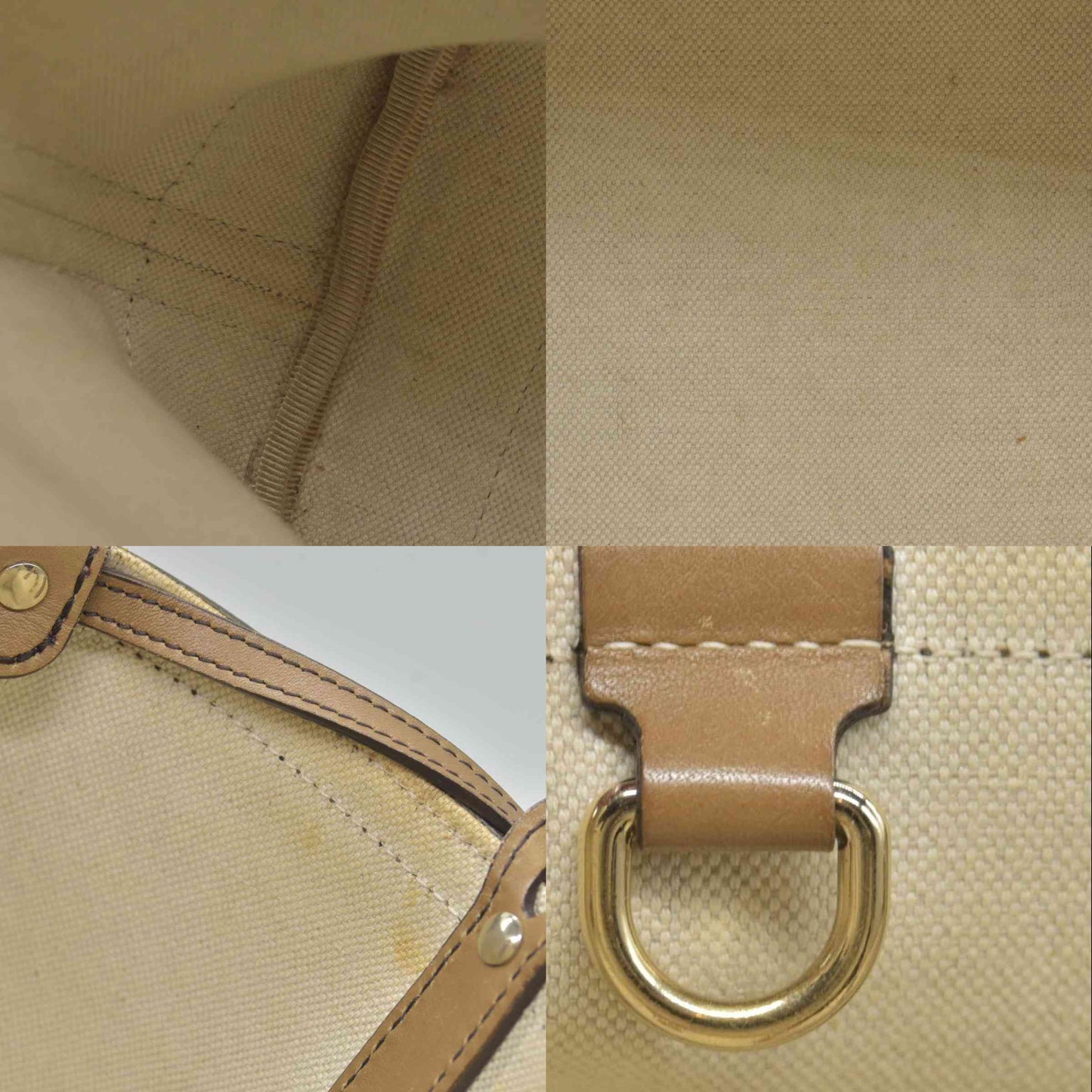 $1040 GUCCI Canvas Monogram Craft Tote Beige Brown Hand Tote Bag