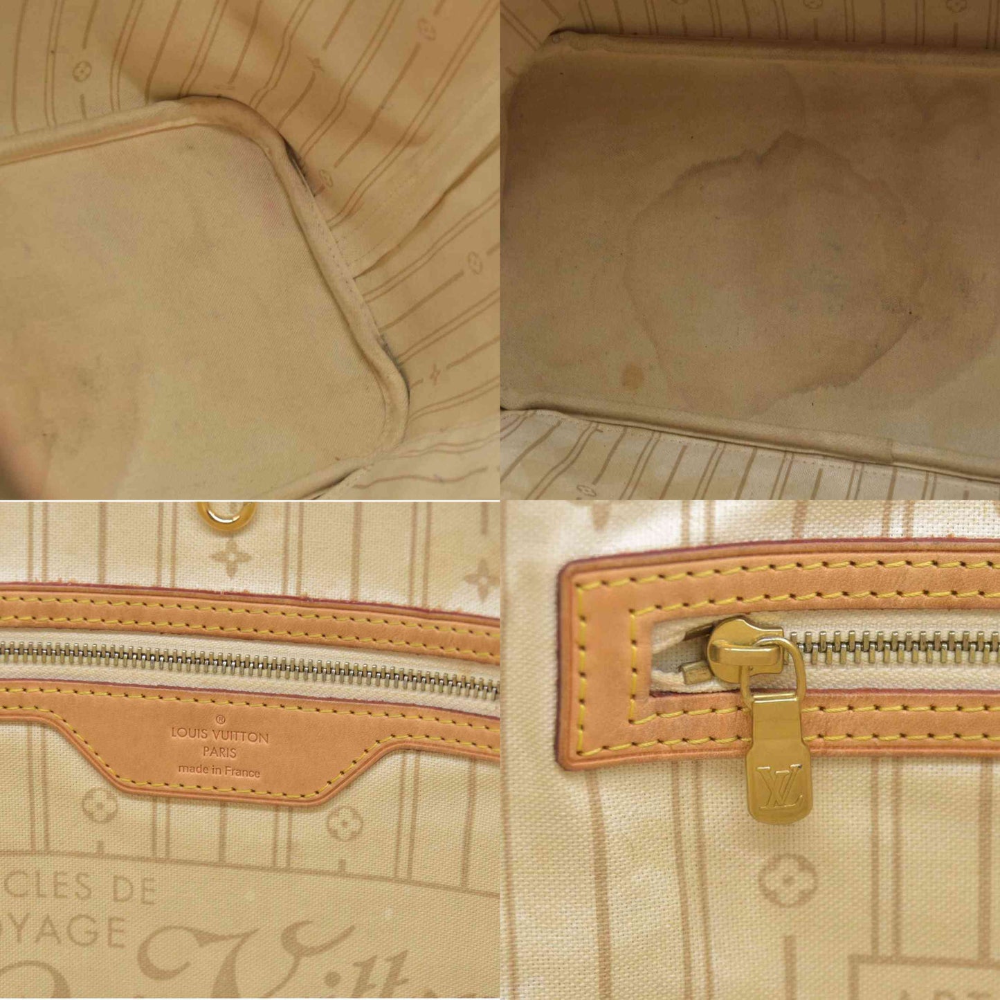 $2170 Louis Vuitton  Damier Azur Neverfull MM SA1160