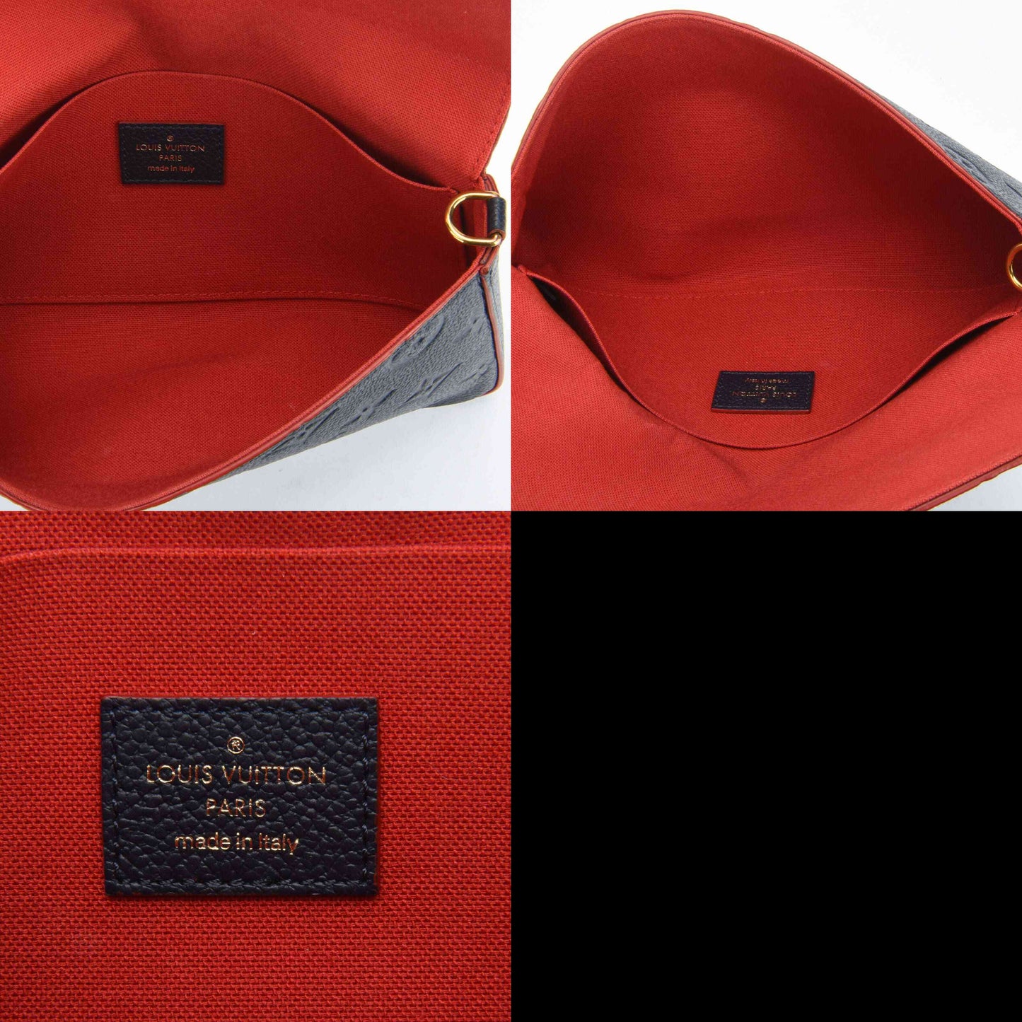Louis Vuitton  Empreinte Pochette Felicie Chain Wallet Marine Rouge