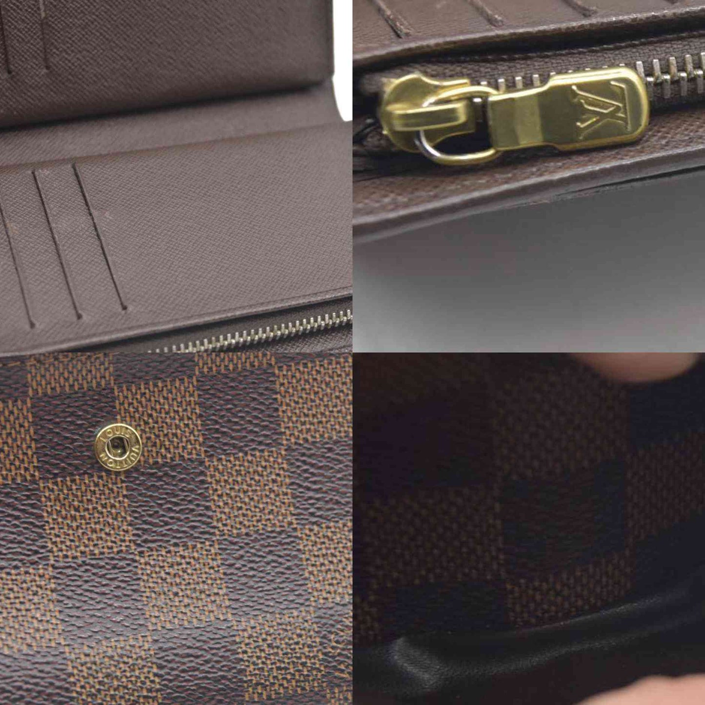 AUCTION $610 Louis Vuitton  Damier Ebene Porte Tresor Etui Papiers Wallet CA0112