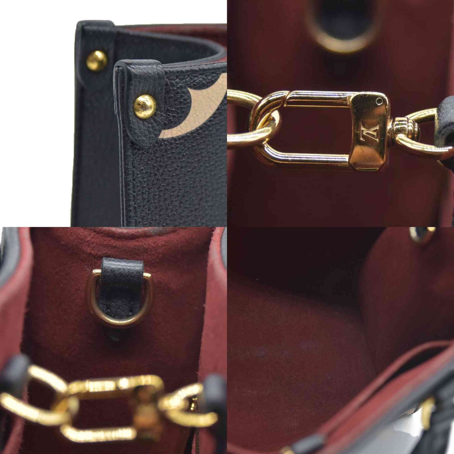 AUCTION $3550 Louis Vuitton Bicolor Monogram Empreinte Leather Onthego PM RFID