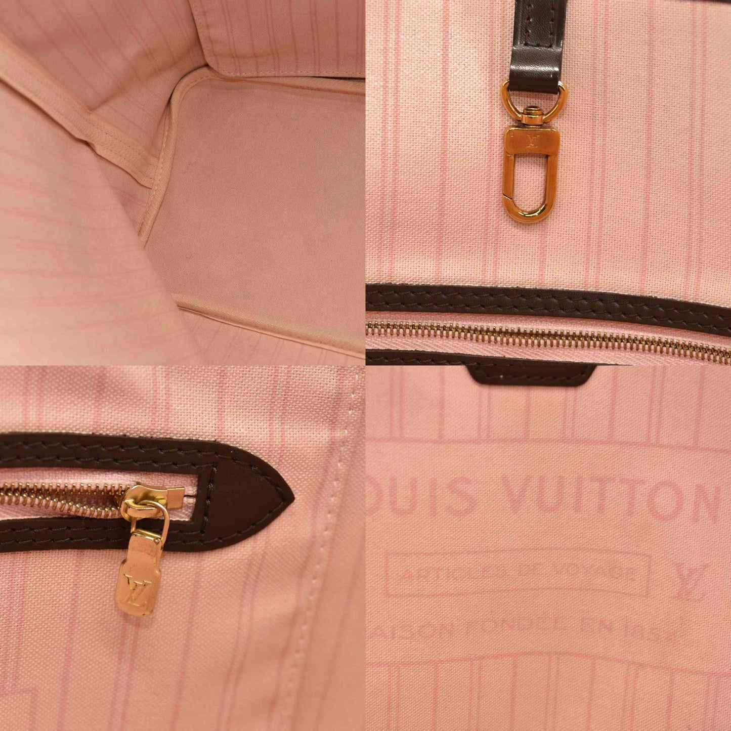 Louis Vuitton  Damier Ebene Neo Neverfull MM Rose Ballerine