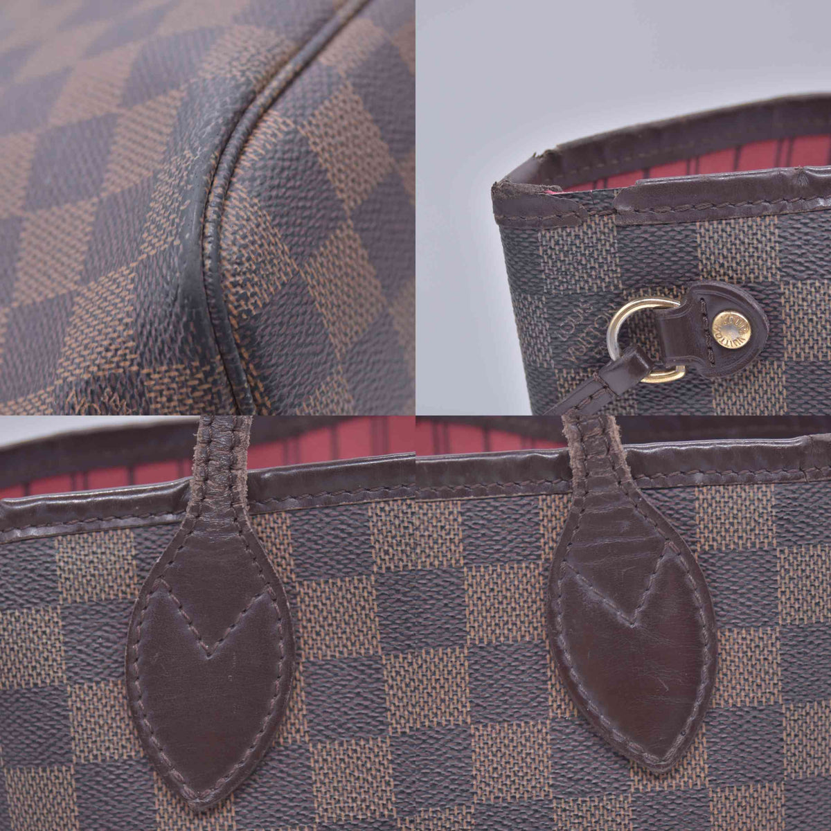 $2160 2008 Louis Vuitton Damier Ebene Neverfull PM  Tote Bag Handbag MB1048