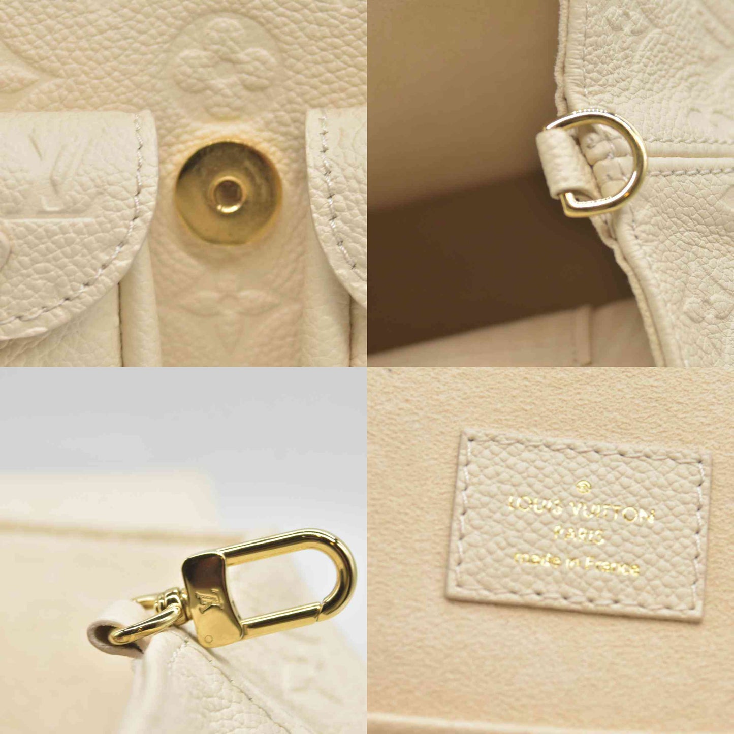 $3450 Louis Vuitton Empreinte Monogram Backup Backpack Cream