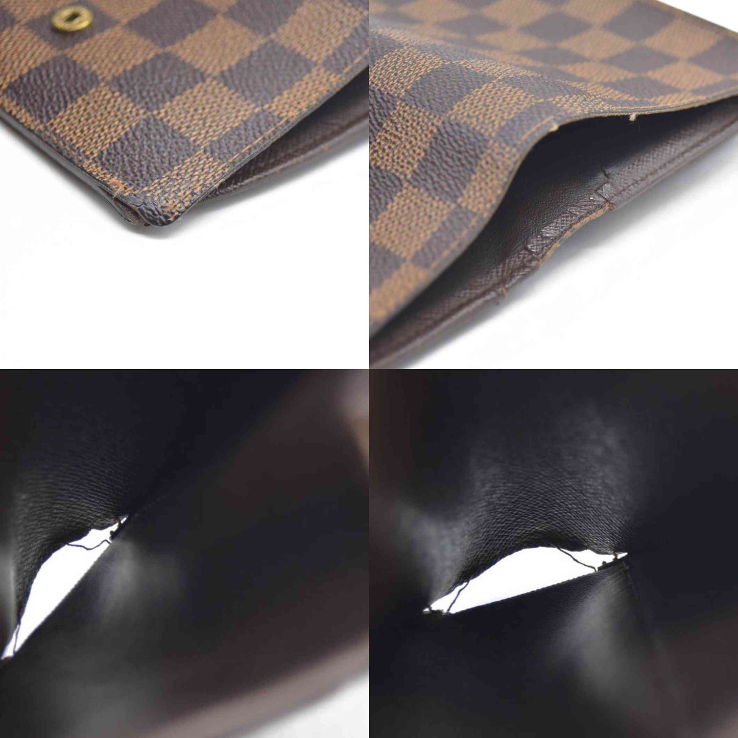 AUCTION $750 Louis Vuitton  Damier Ebene French Purse Wallet TH1004