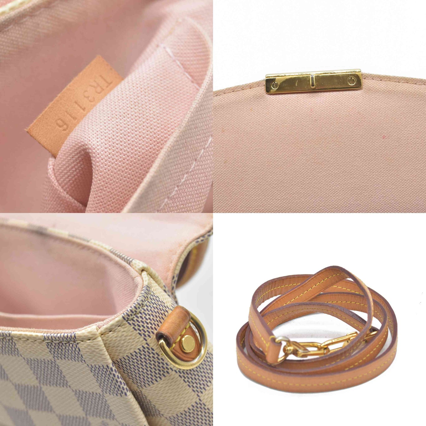 $2000 2016 Louis Vuitton Damier Azur Canvas Croisette Bag TR3116