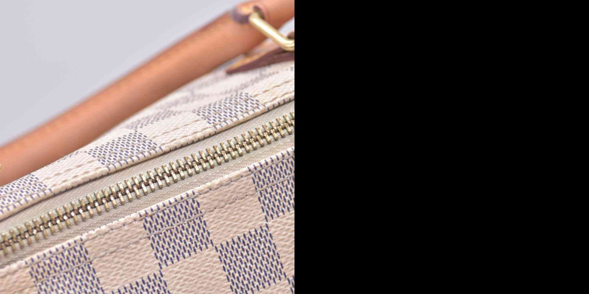 $1630 2013 LOUIS VUITTON Damier Azur Speedy 25 Tote CONSIGNMENT 10021434 BA2163