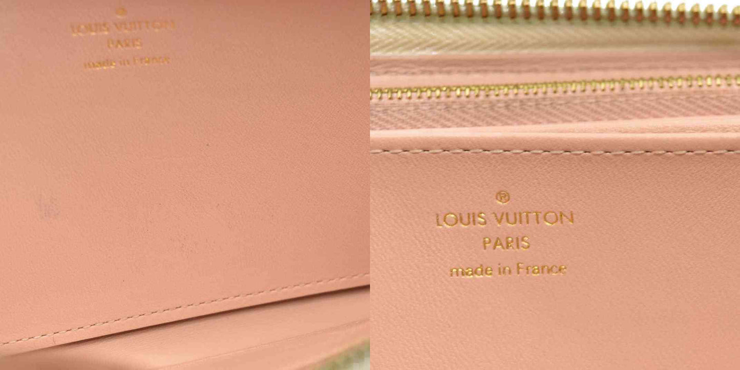 Louis Vuitton Floral LV Garden Leather Zip Around Long Wallet White RFID