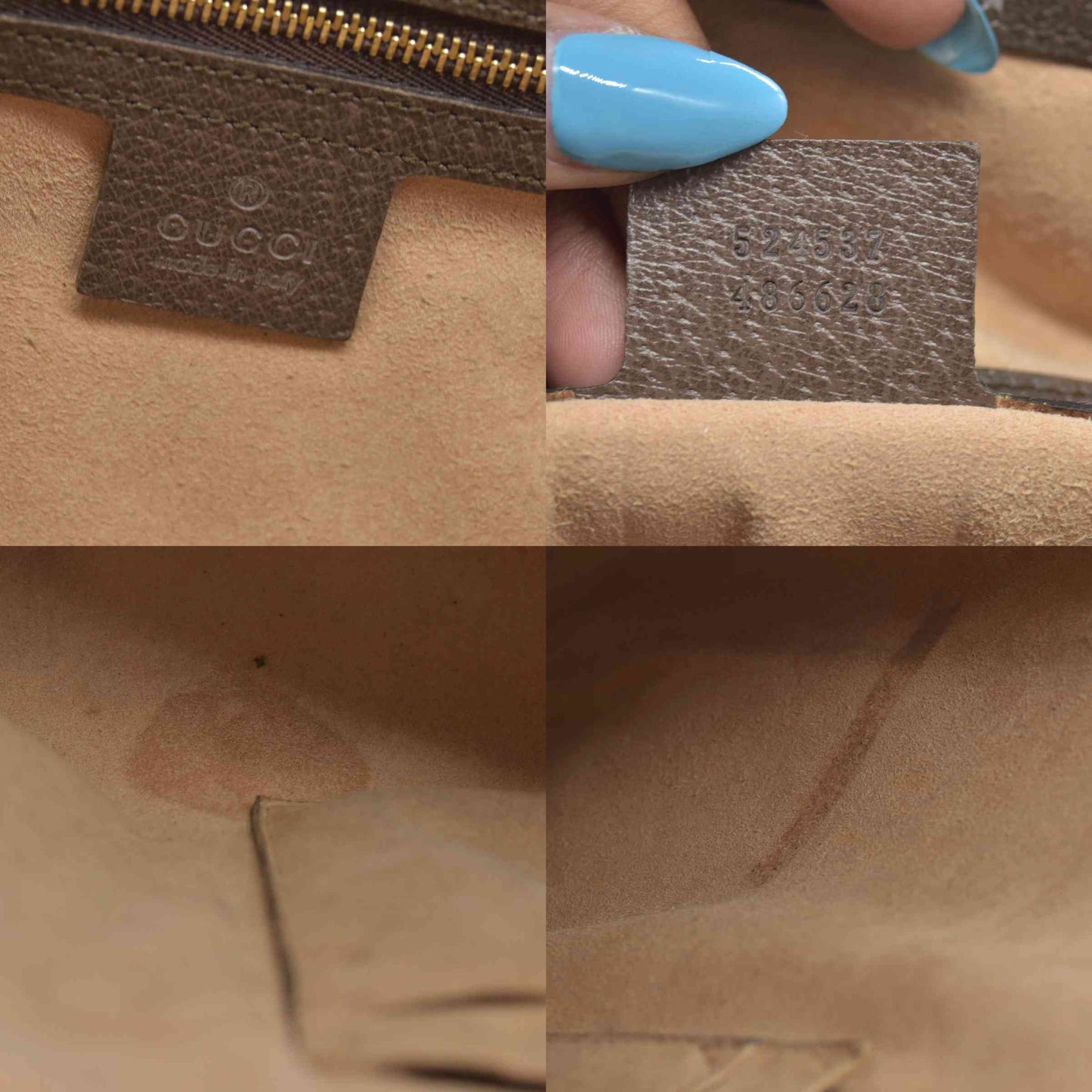$2390 Gucci GG Supreme Monogram Web Medium Ophidia Tote Bag Brown