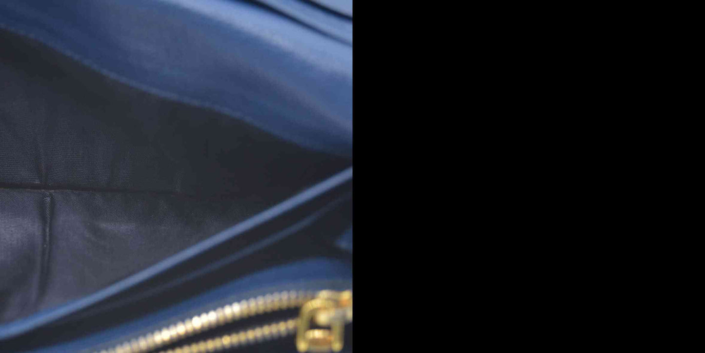 MIU MIU Logo Madras Leather Long Bifold Wallet Blue