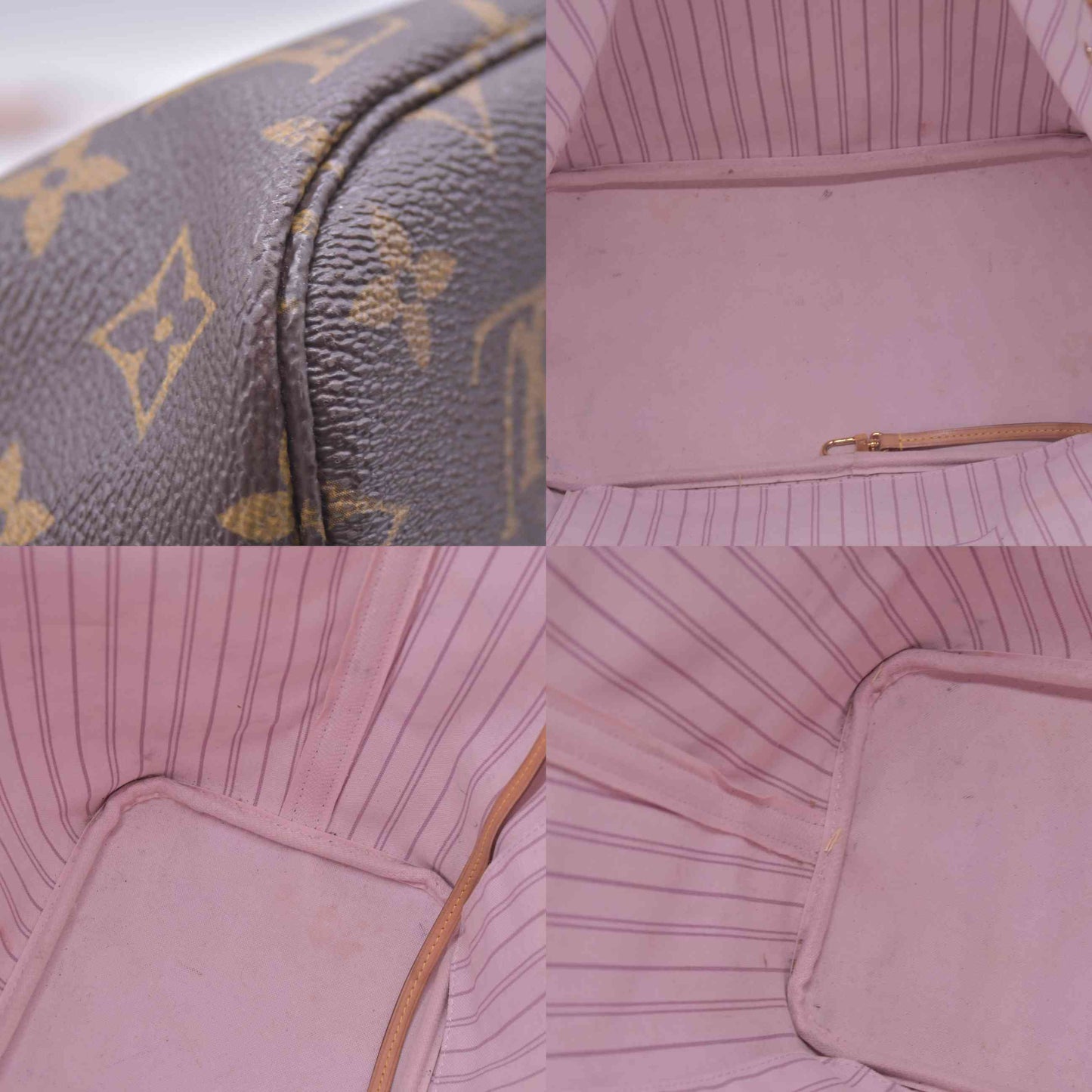 $2800 2015 Louis Vuitton Monogram Saint Barth V Neverfull MM Light Pink