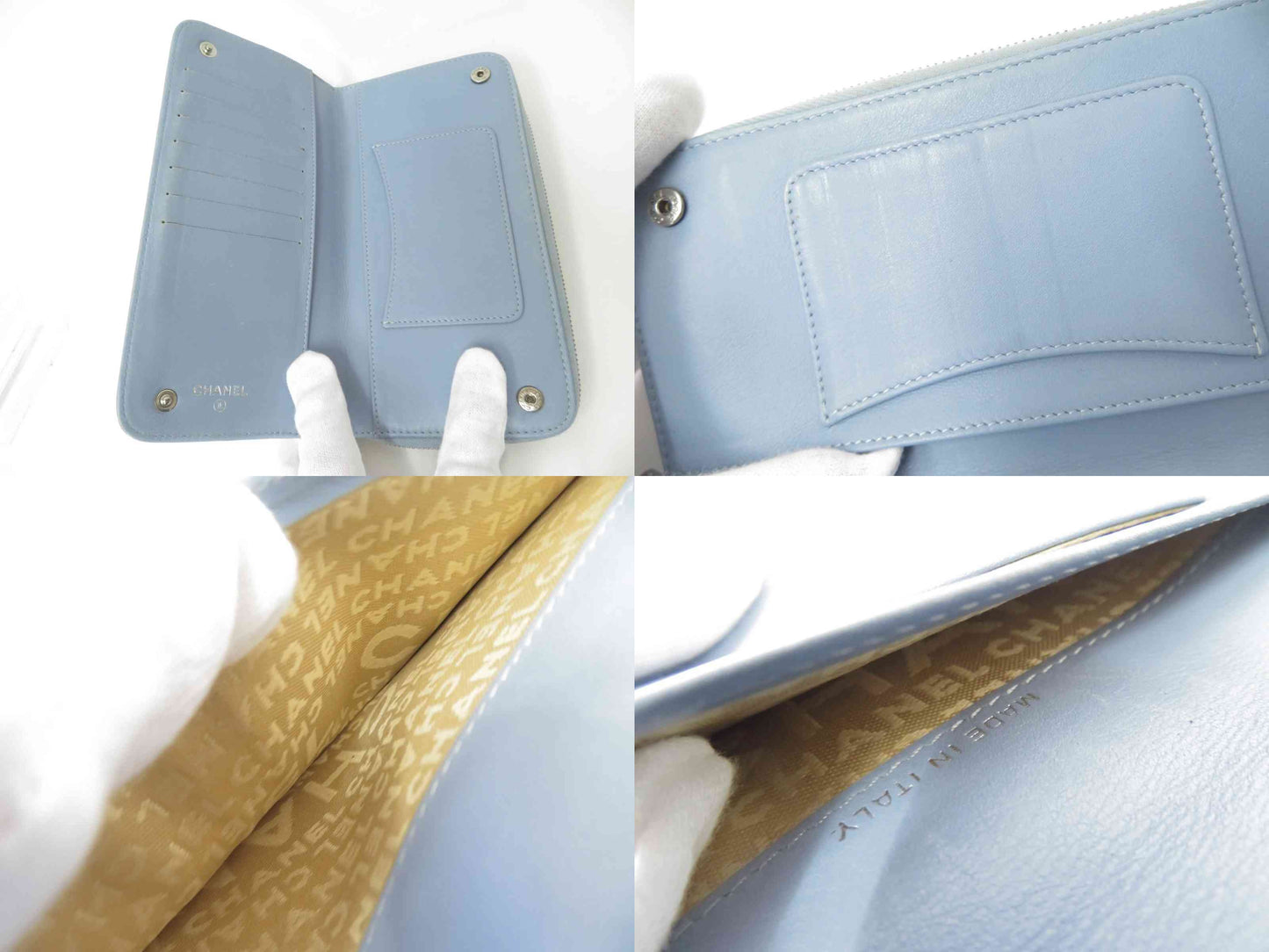 CHANEL CC Matelasse Lambskin Zip Around Zippy Long Wallet