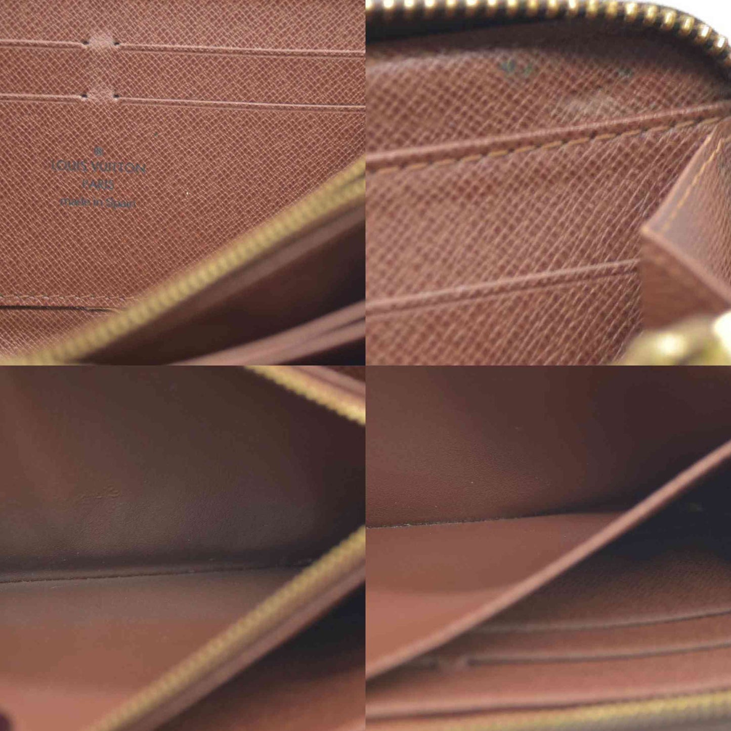 Louis Vuitton Monogram Zippy Zip Around Long Wallet Purse Brown CA0066