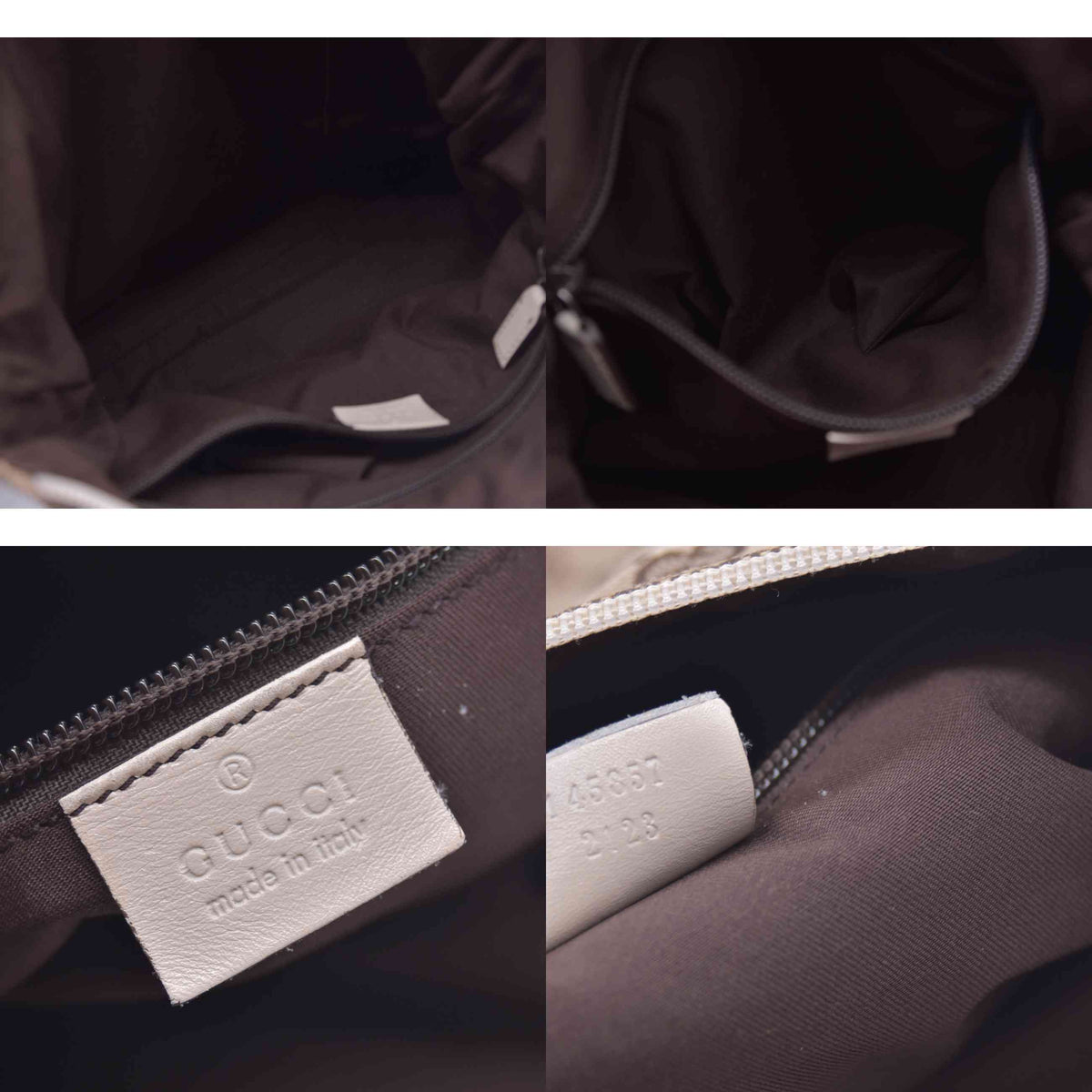 $800 Gucci Monogram Calfskin Perforated Medium Flat Messenger Bag Off White