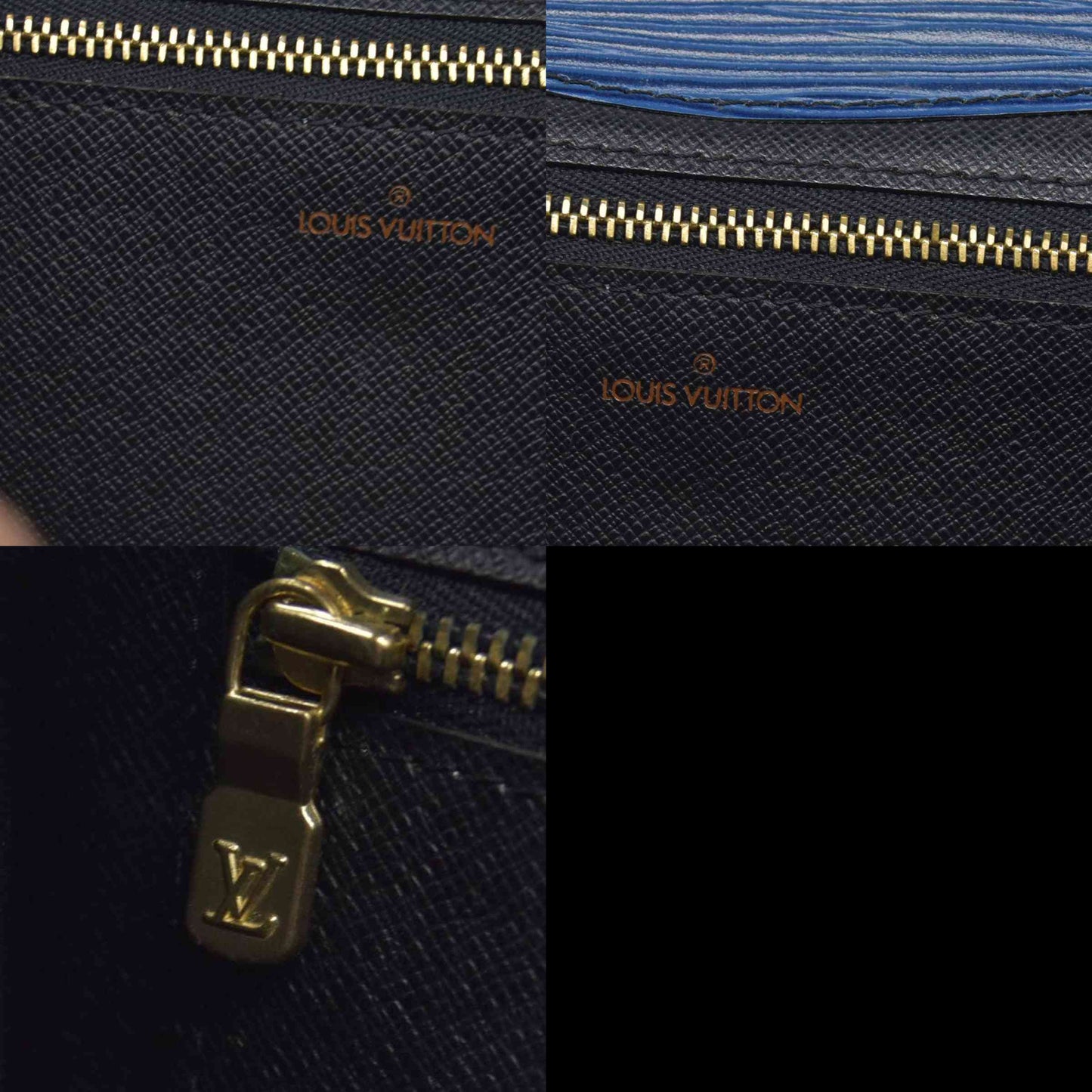 $880 1990 Louis Vuitton Epi Montaigne Blue Clutch Bag Pouch