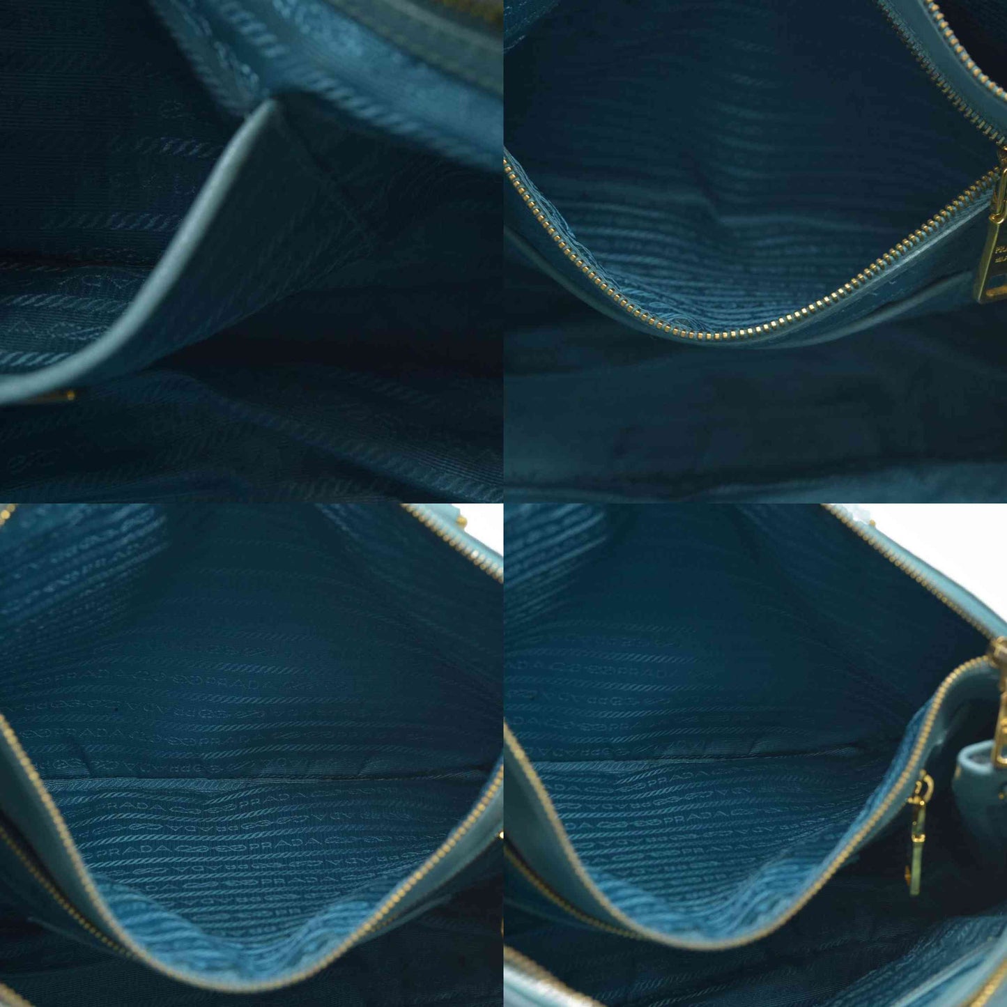 $4600 Prada Medium Saffiano Lux Galleria Double Zip Tote Teal