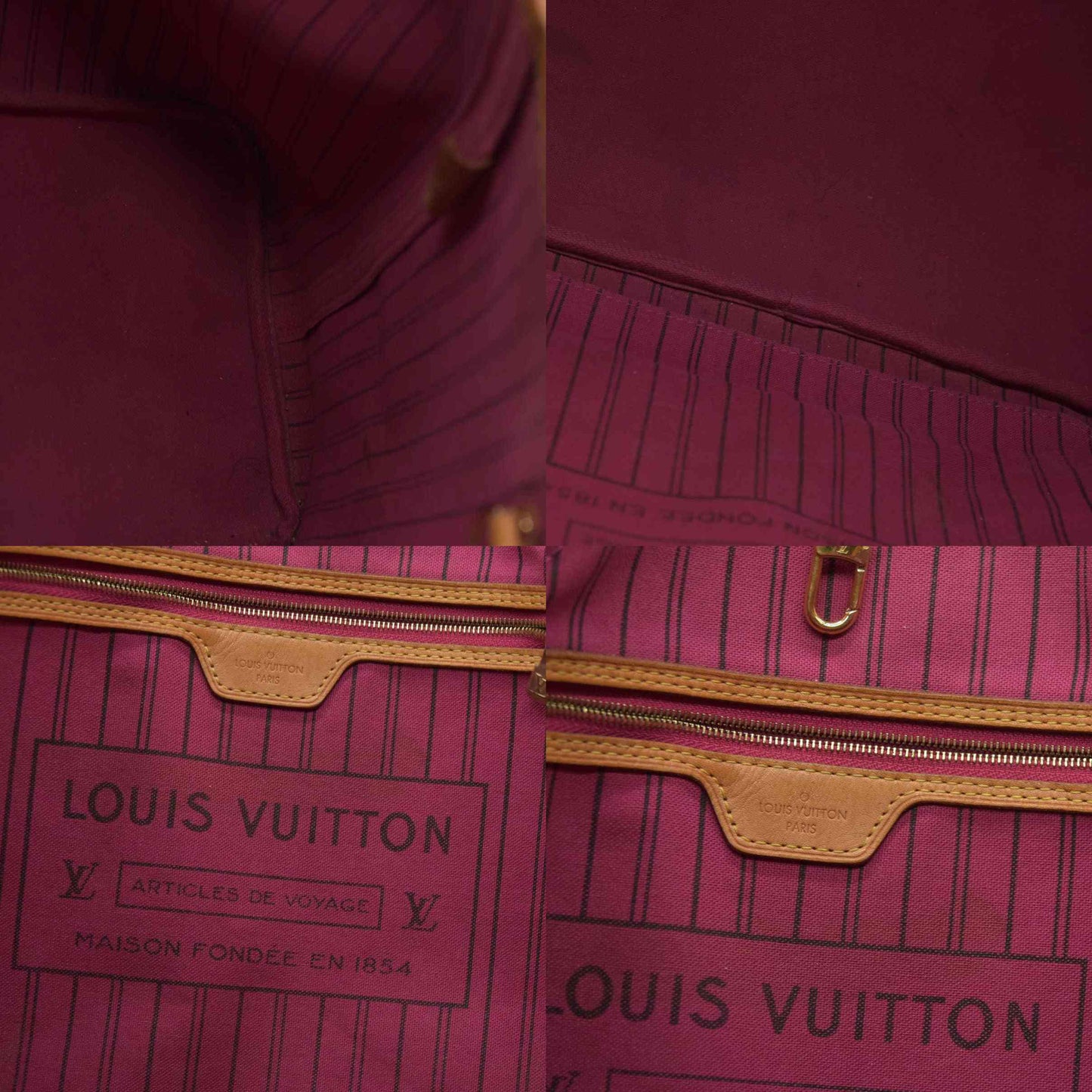 AUCTION $2240 Louis Vuitton  Monogram Neverfull GM Pivoine Pink Interior