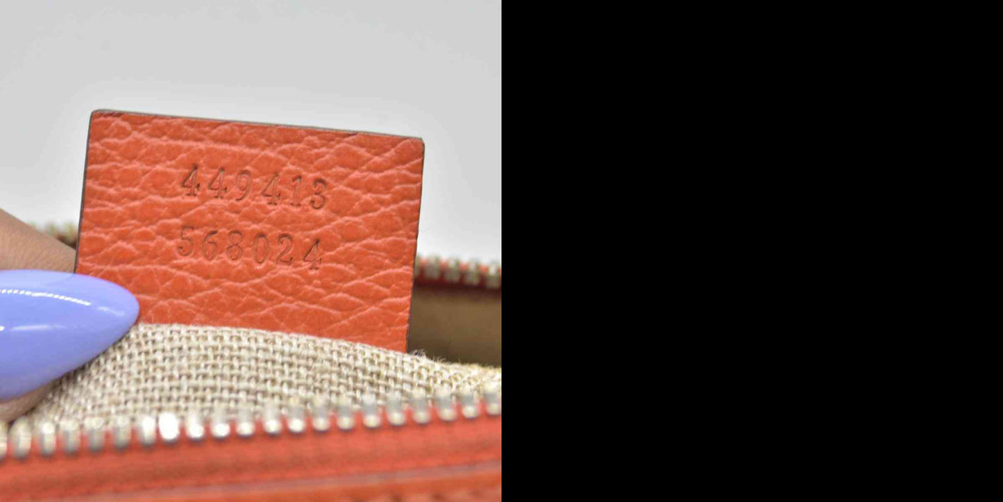 $1290 Gucci Bree GG Canvas Shoulder Bag Orange CONSIGNMENT