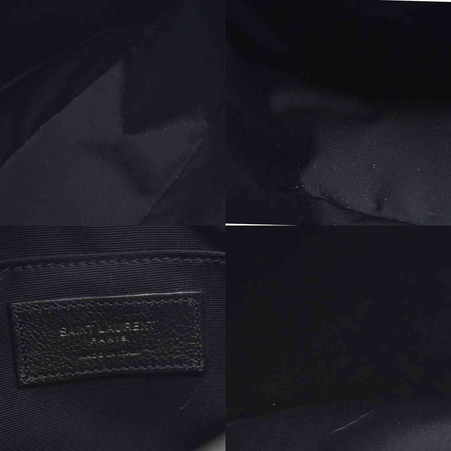 SAINT LAURENT Calfskin Matelasse Monogram Lou Camera Bag Black